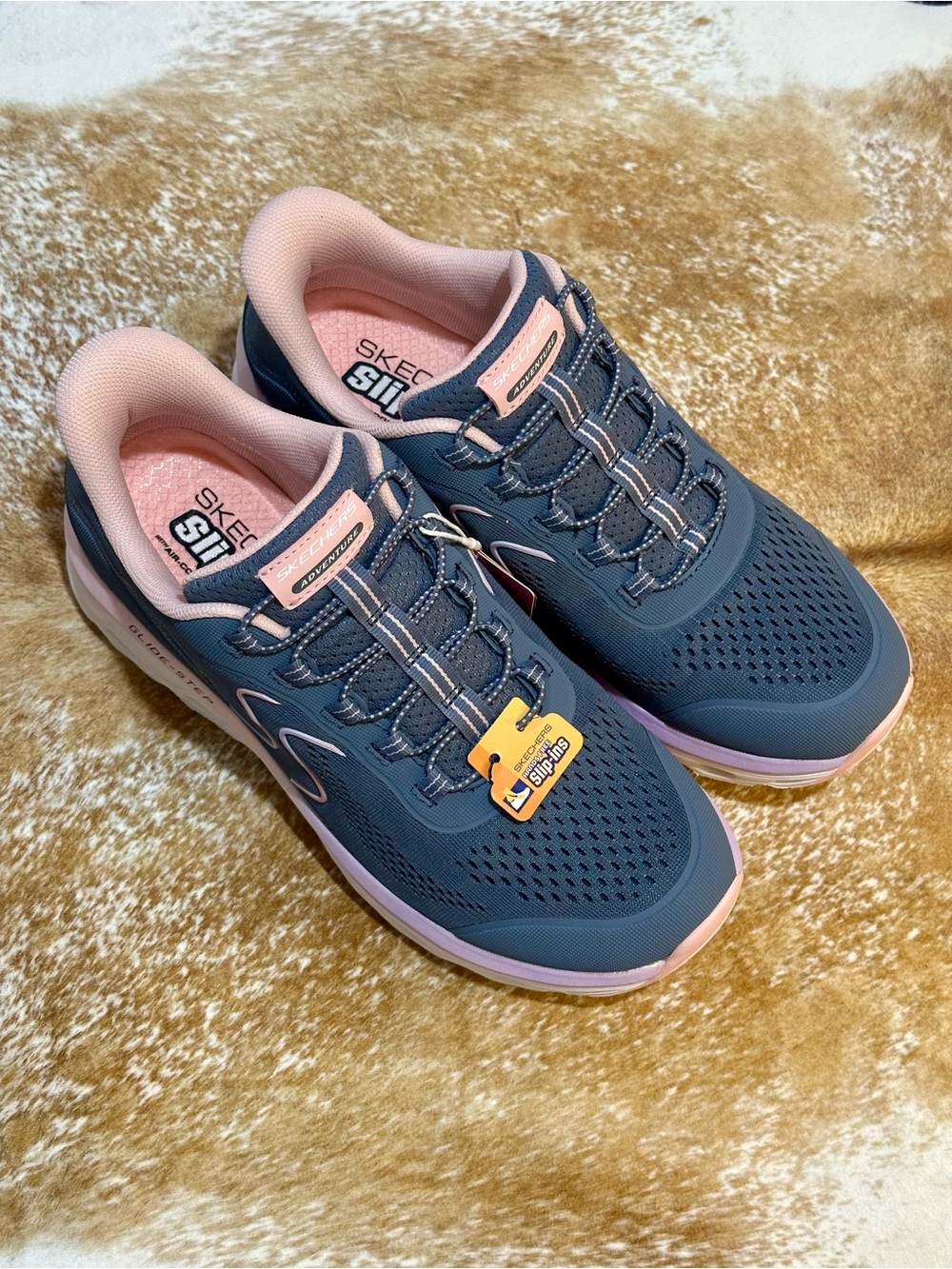 Skechers Women’s Navy and Pink Athletic Walking Sneakers